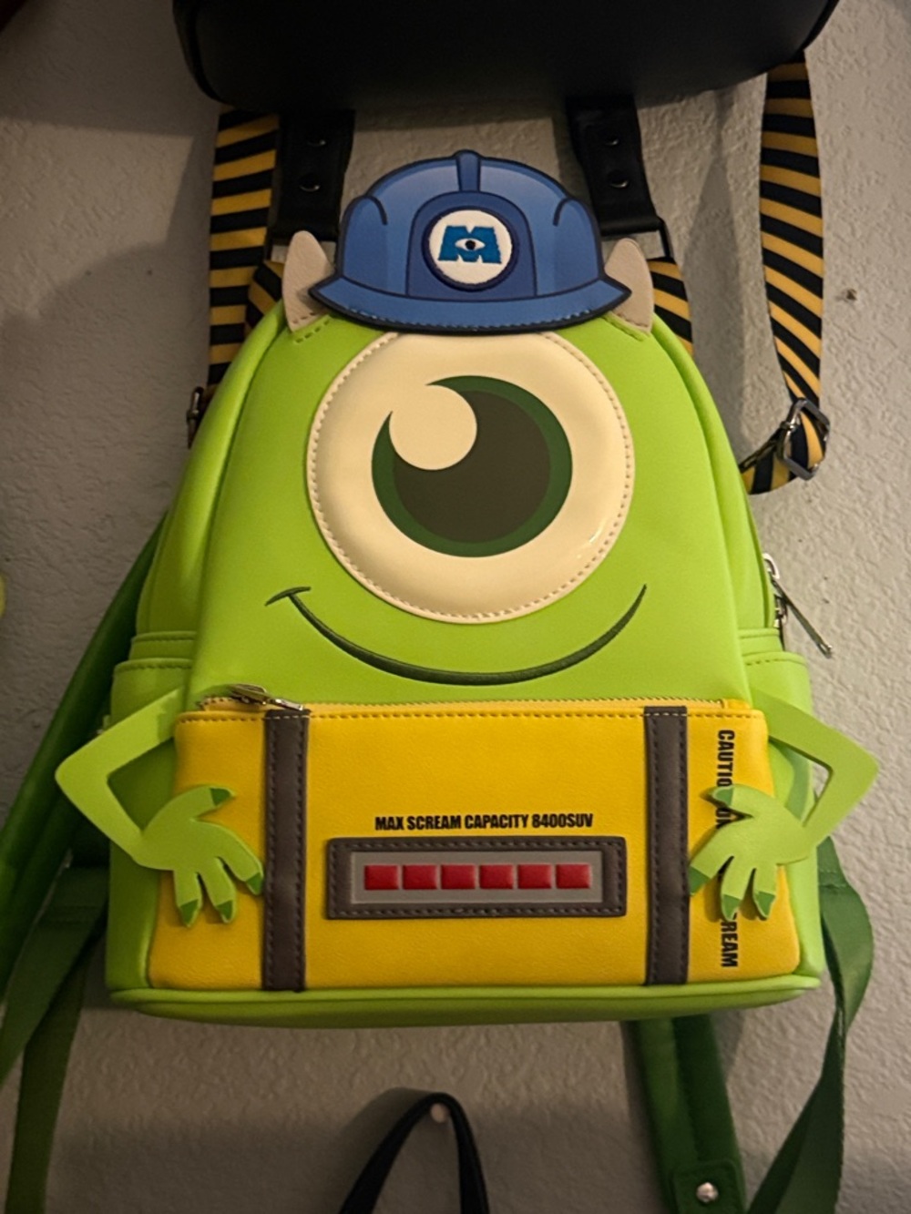 Loungefly Mike Wazowski Green and Yellow Mini Backpack